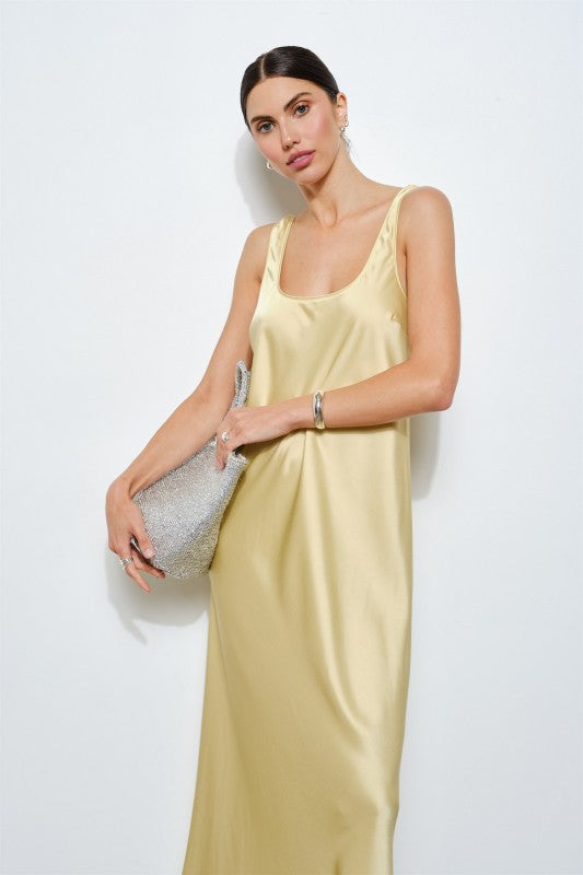 mauve satin slip dress Aspen Midi Dress