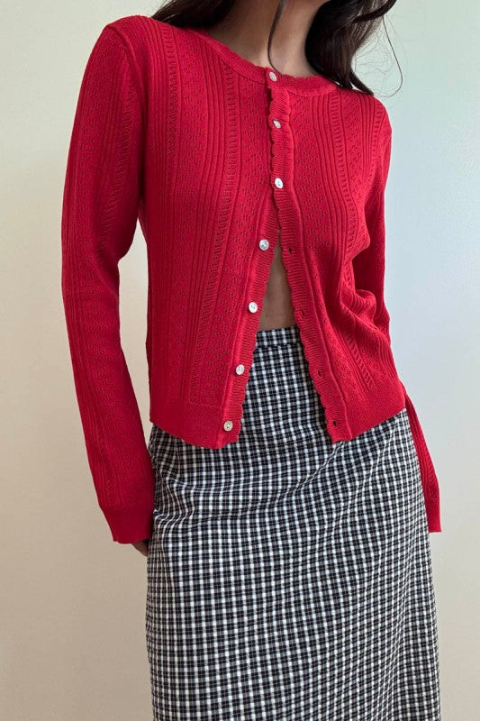 Penny Pointelle Cardigan