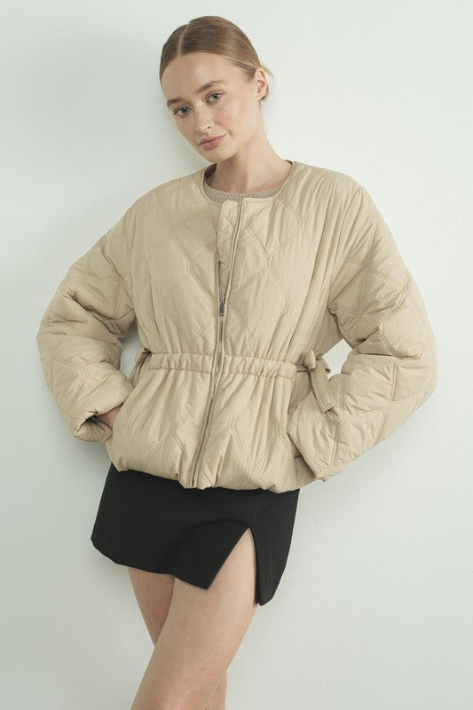 Tara Taupe Quilted Jacket