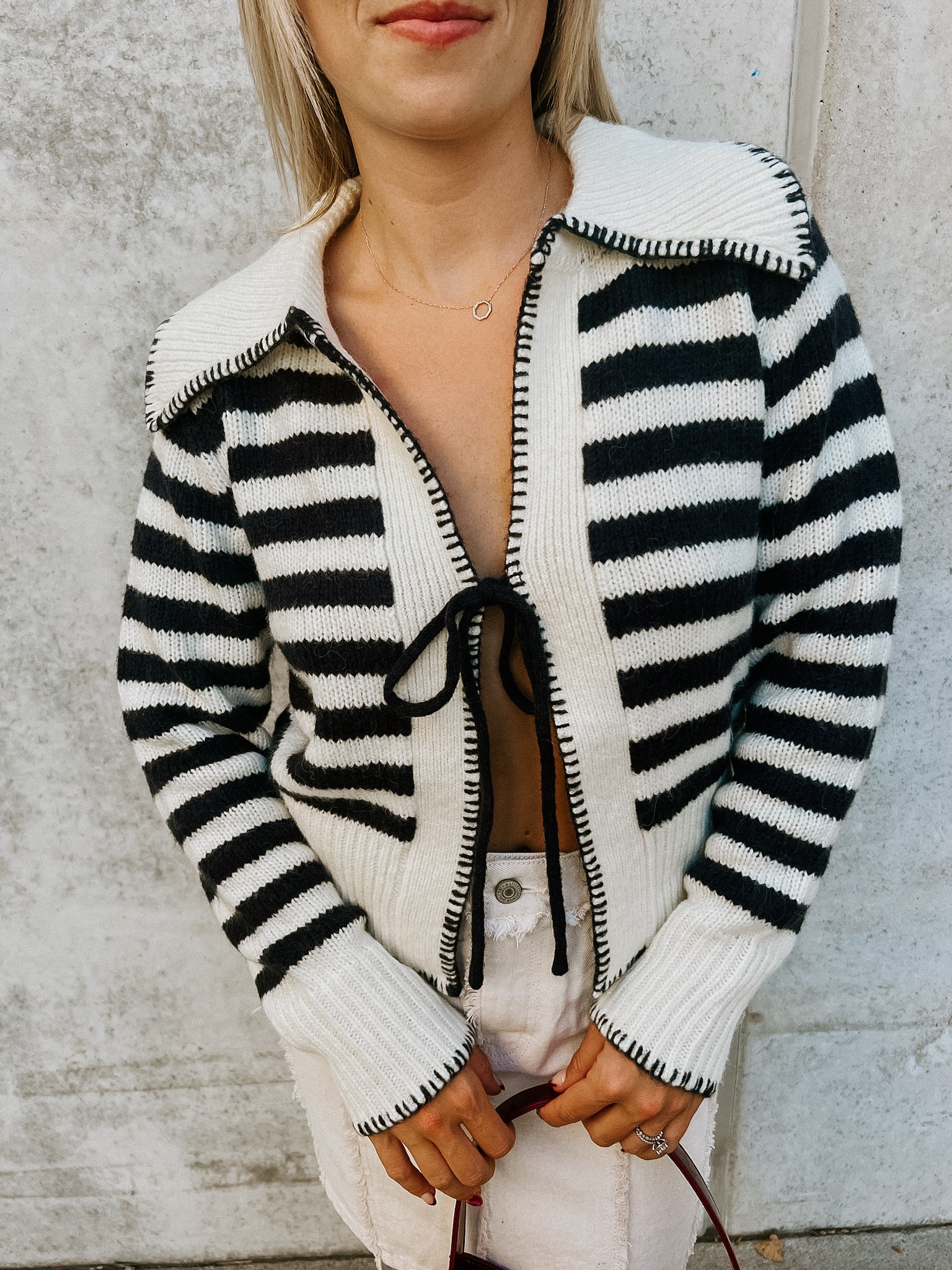 Sailor Tie Knit Cardigan