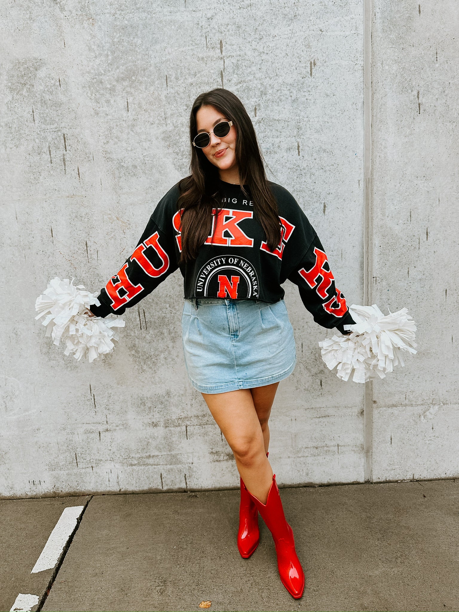 Nebraska Split Cropped Long sleeve