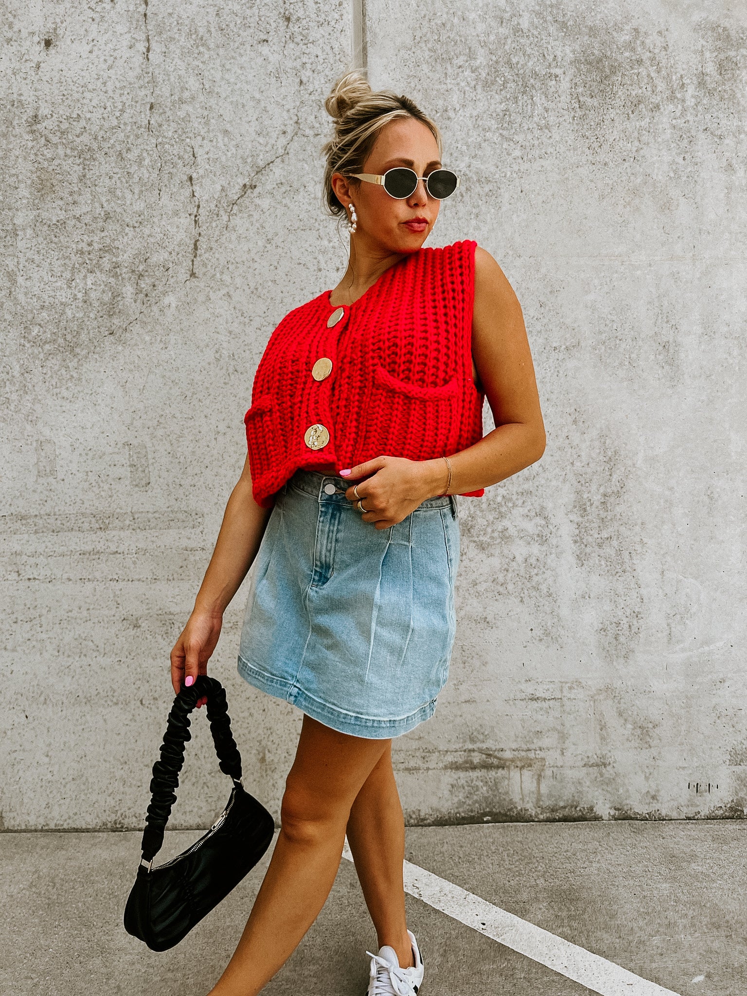 RESTOCK: Poppy Sweater Vest- Red