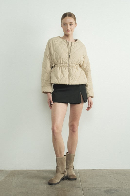 Tara Taupe Quilted Jacket