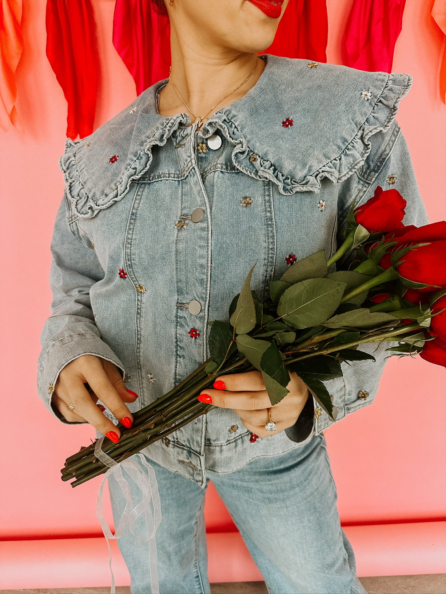 Maren Embroidered Denim Jacket