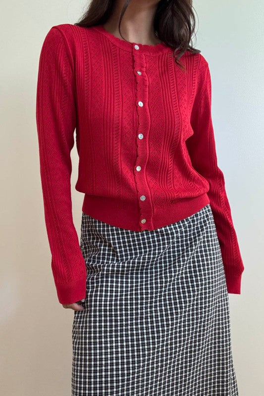 Penny Pointelle Cardigan
