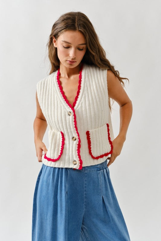 Hattie Contrast Sweater Vest