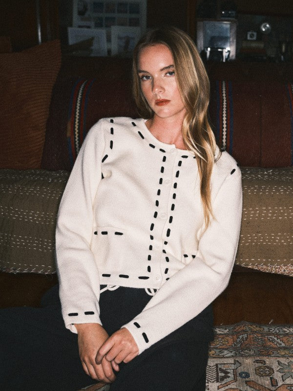 Carmen Contrast Stitch Cardigan