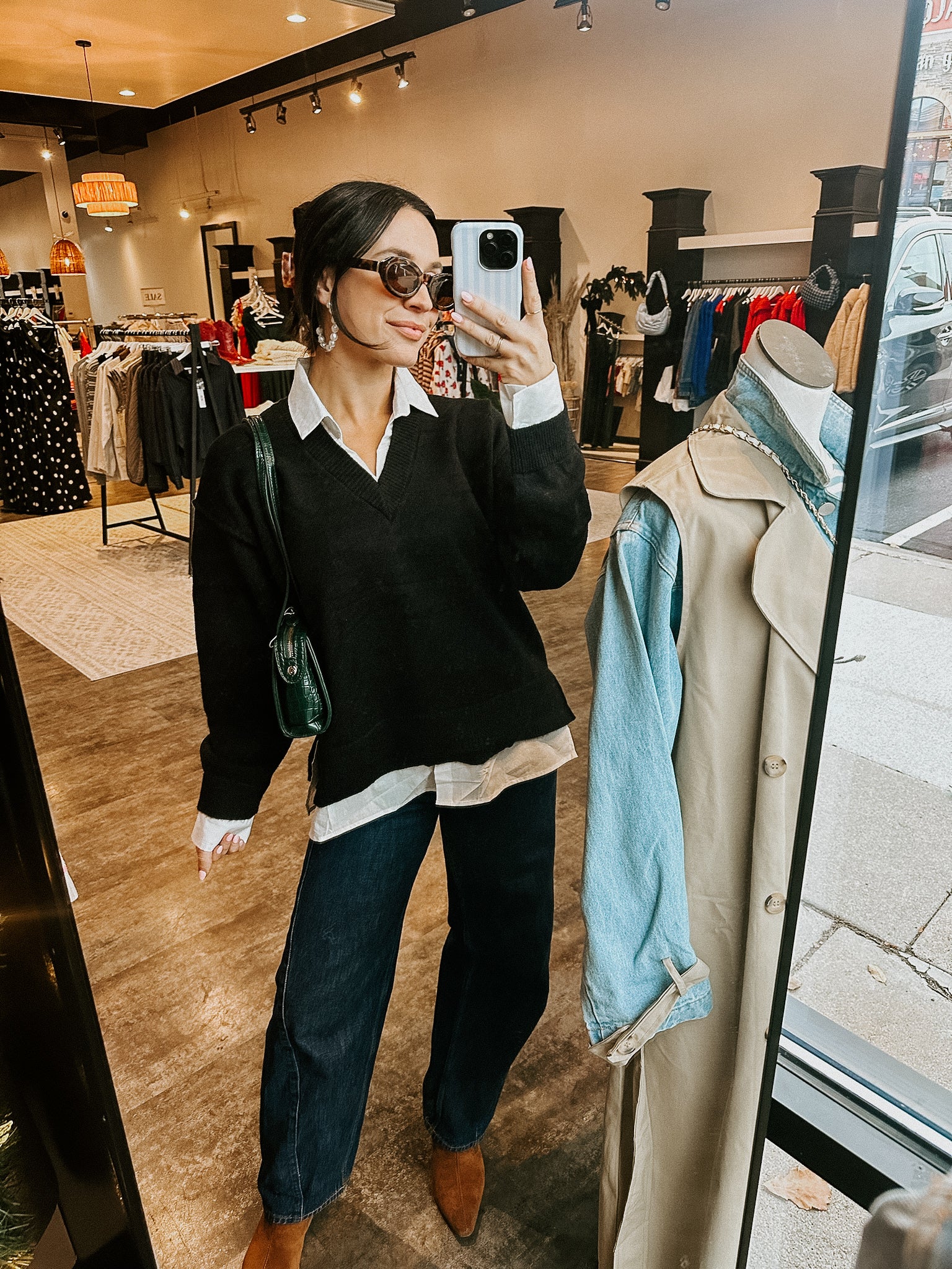 Cecilia Collared V-Neck Sweater