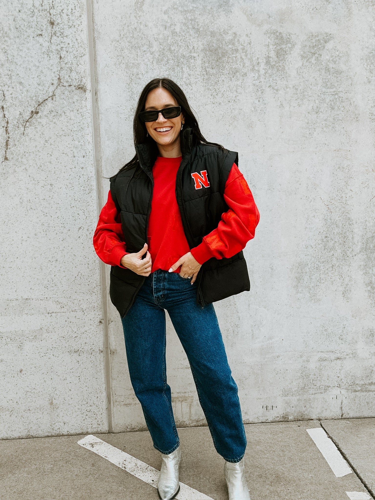 Nebraska Patch Puffer Vest