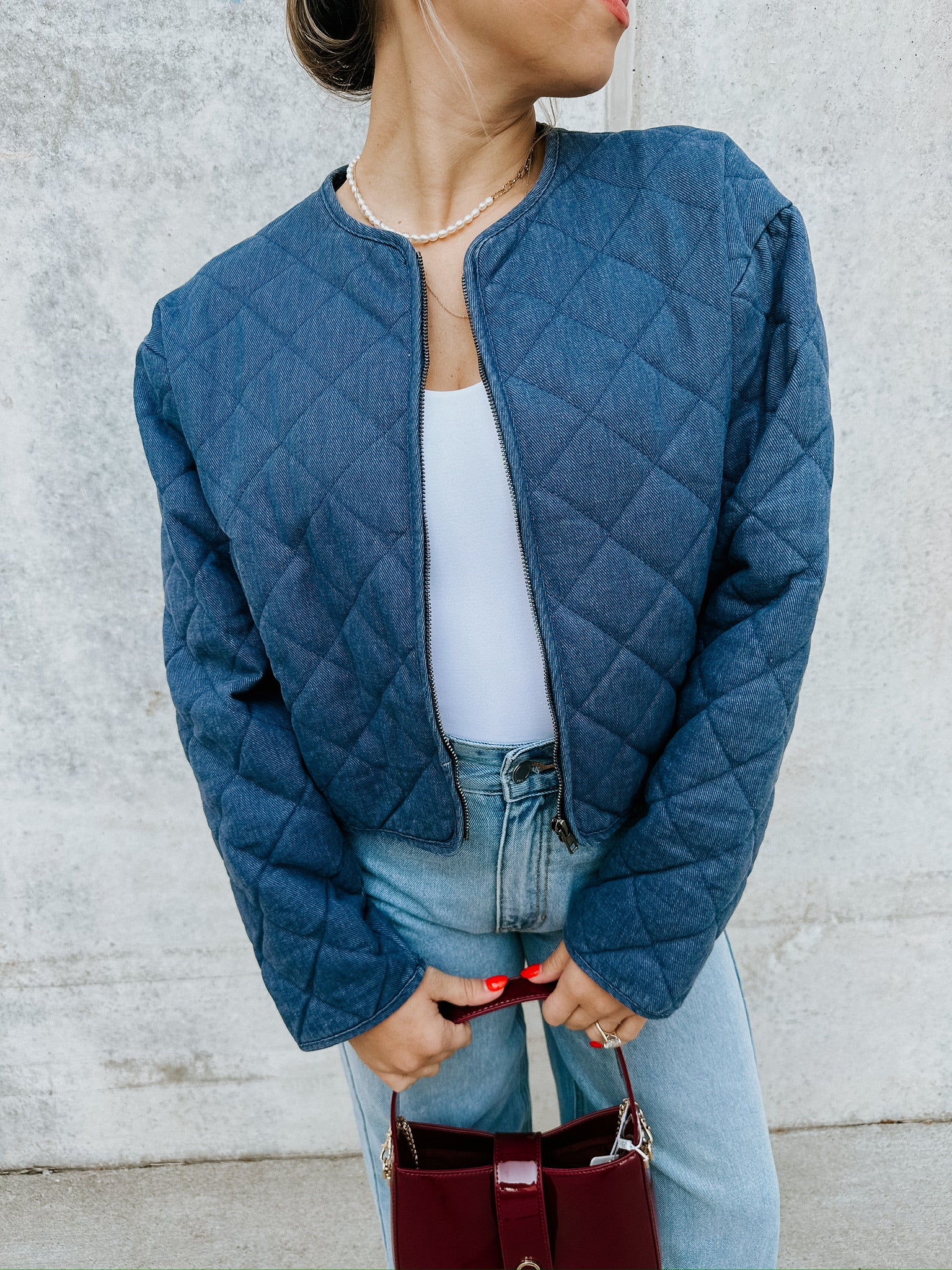 Sadie Quilted Denim Jacket