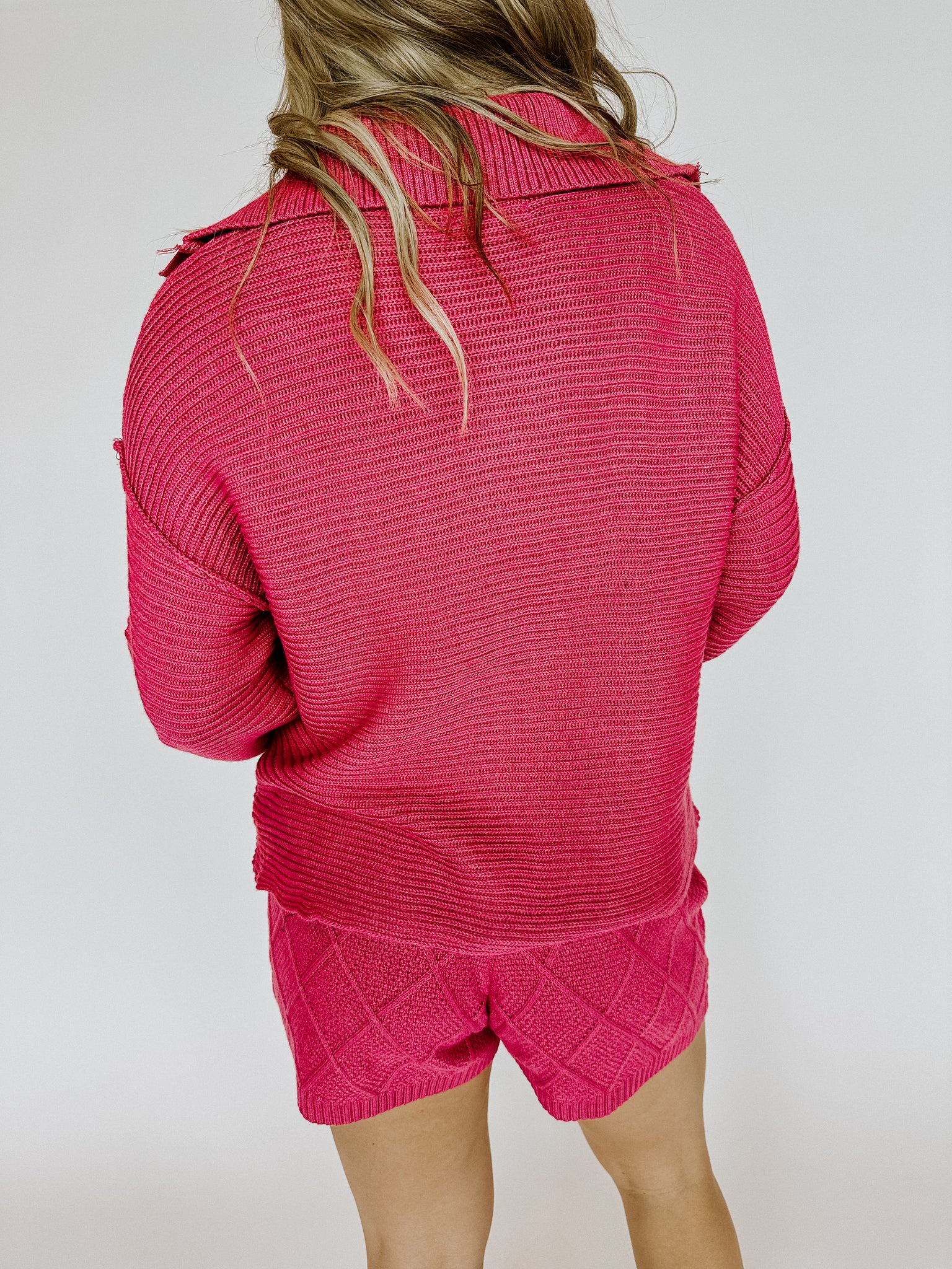 Fuchsia Sweater Shorts