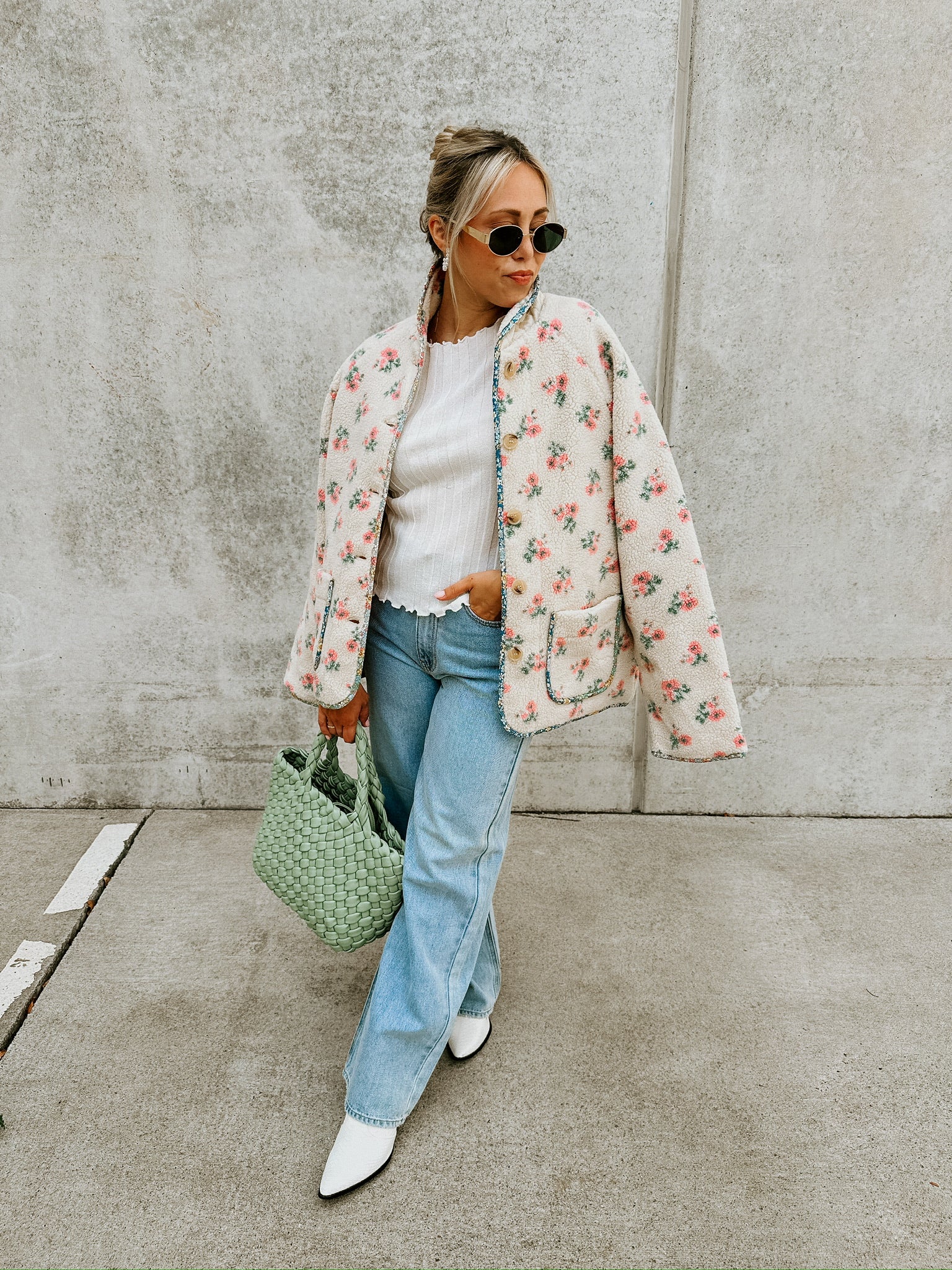 Ellie Floral Sherpa Jacket