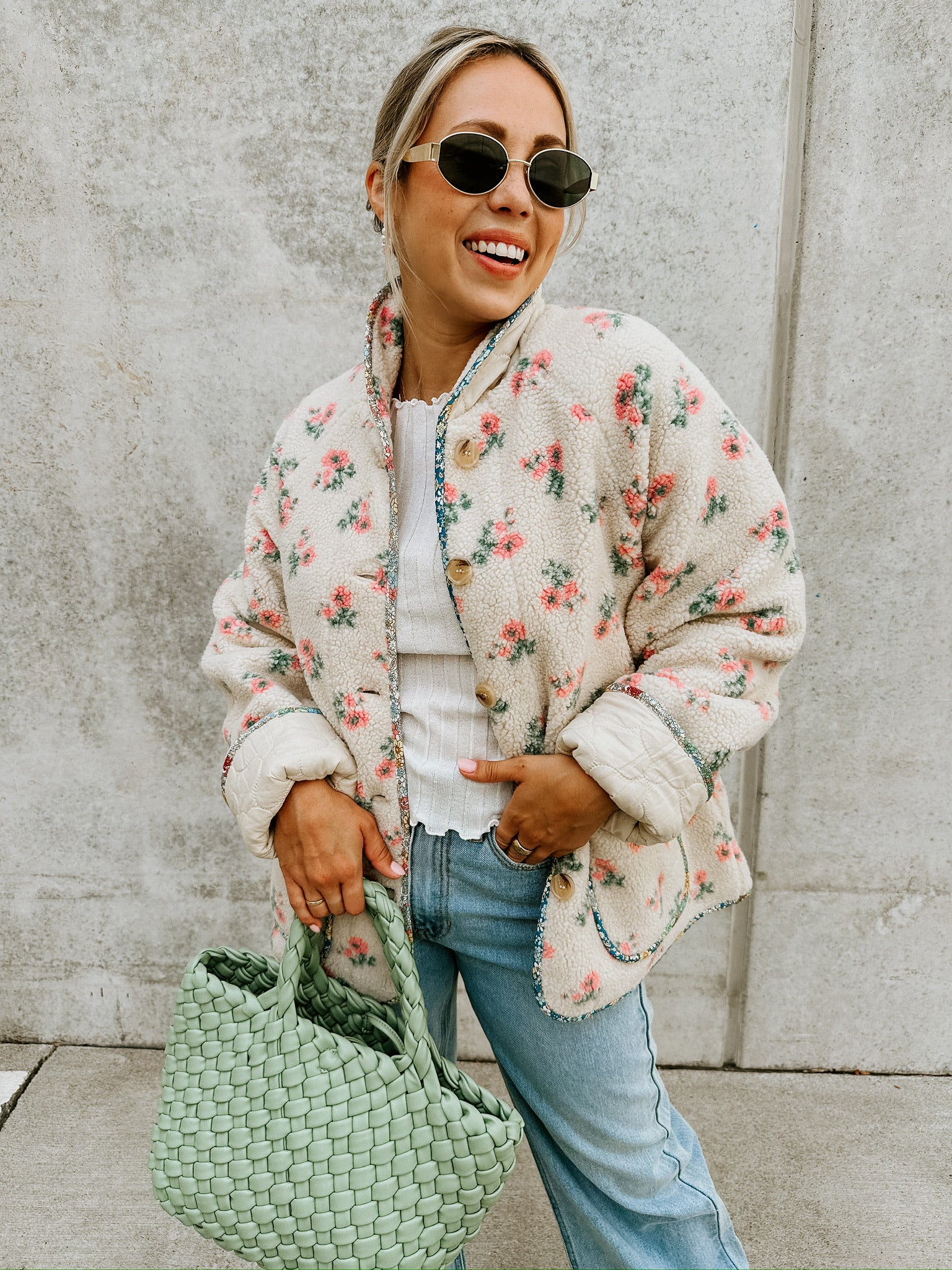 Ellie Floral Sherpa Jacket