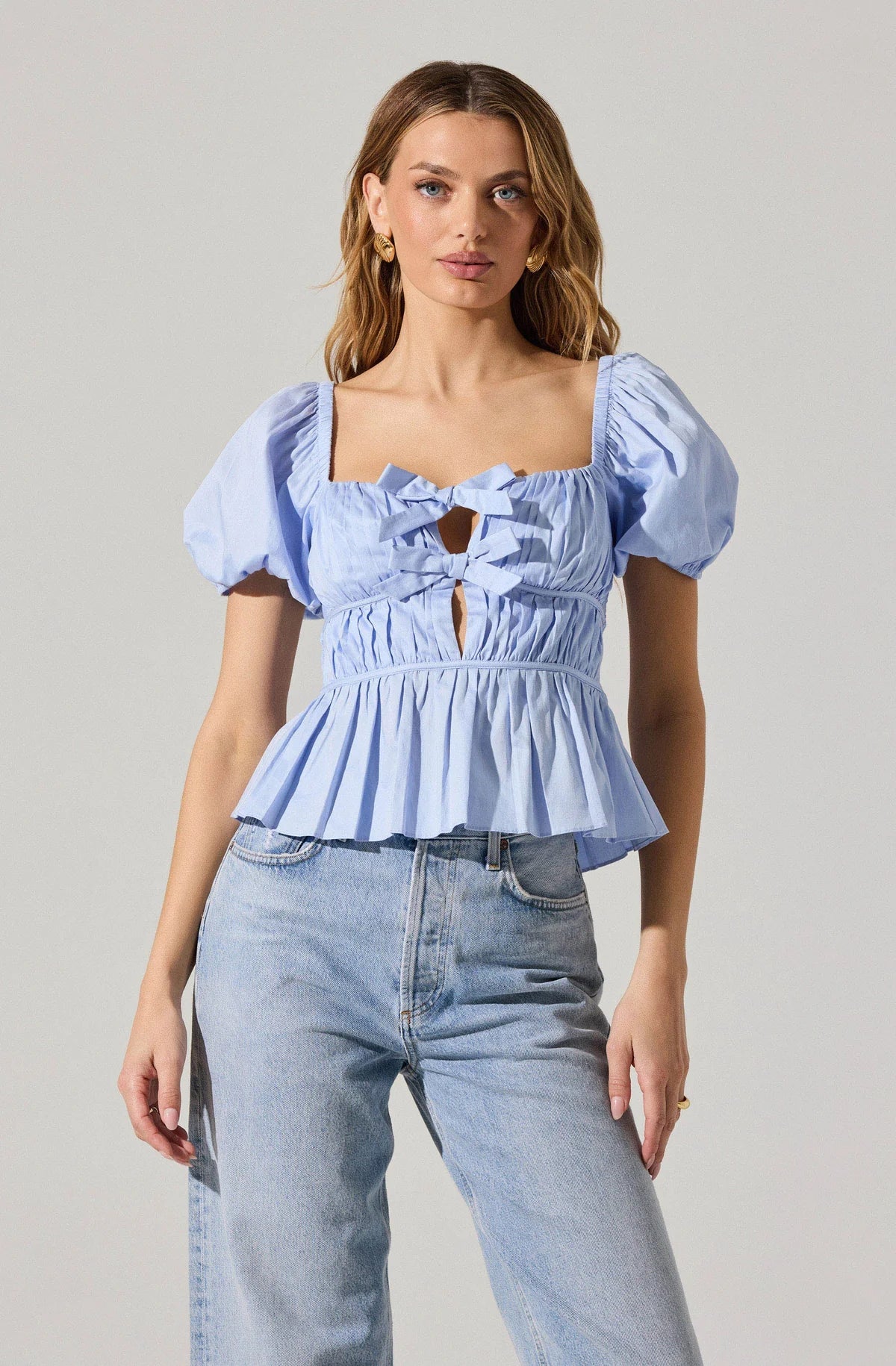 Bow Front Peplum Top