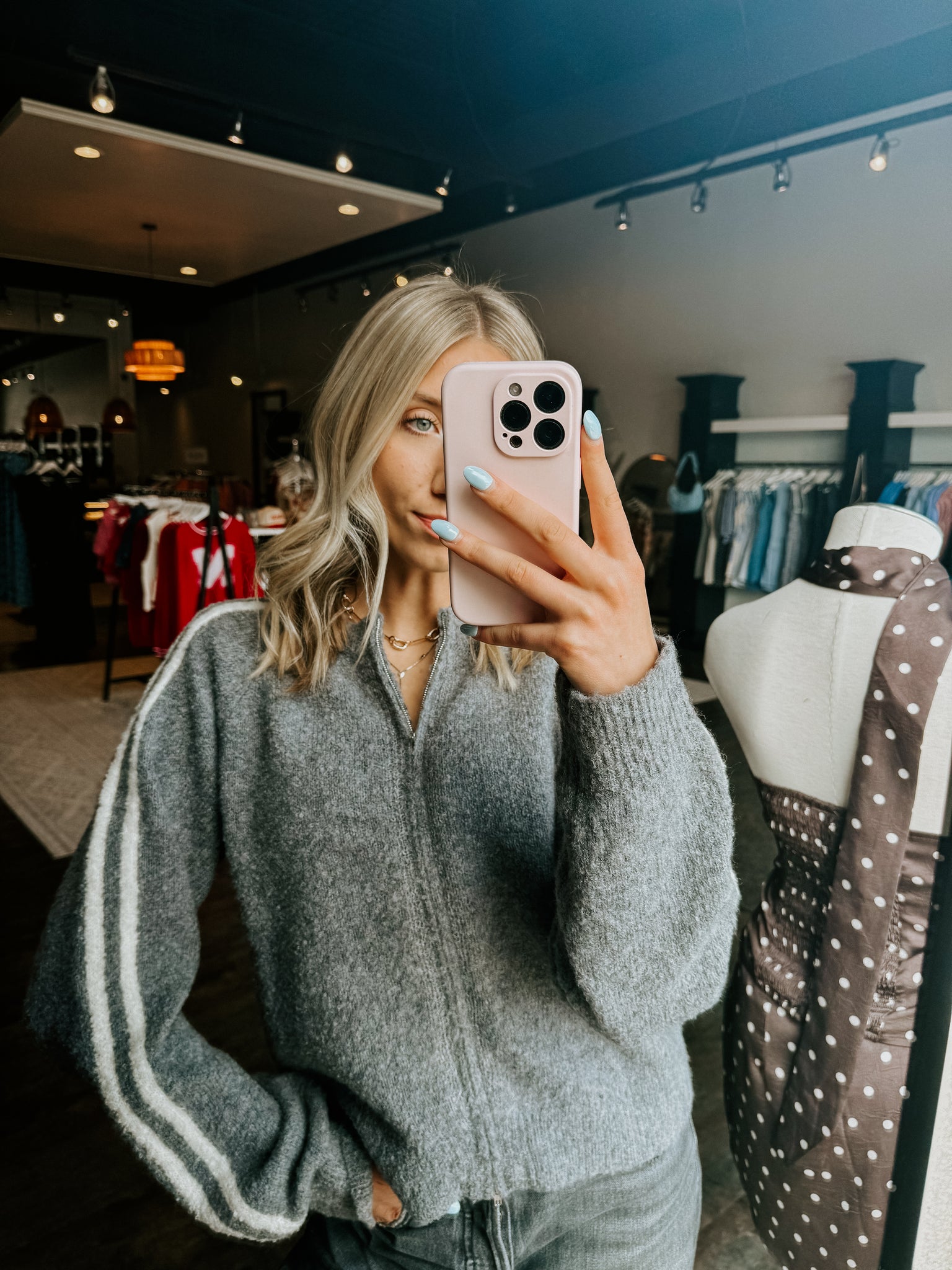 Reba Zip-Up Sweater