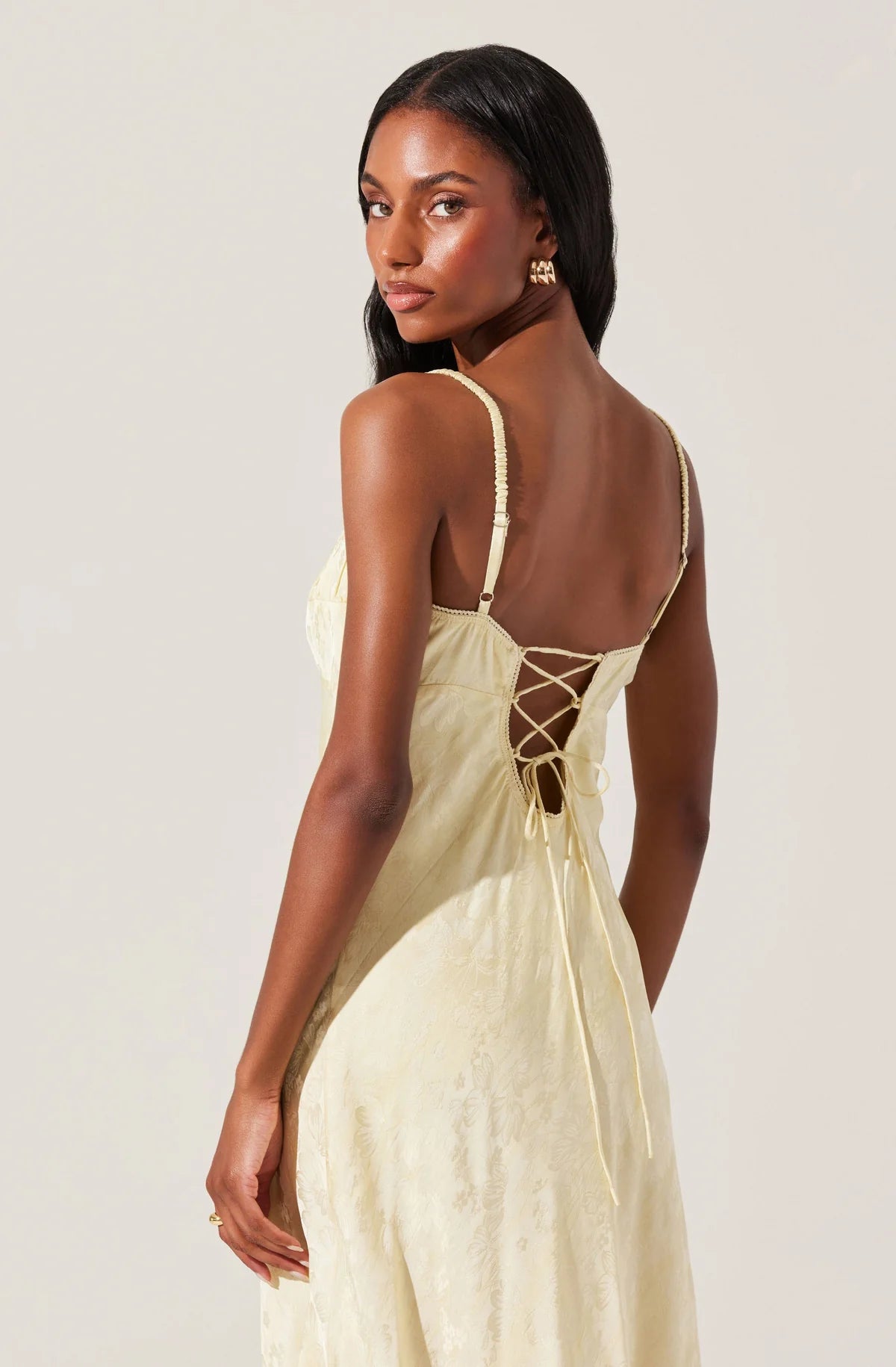 knee length dresses for ladies Kaiya Jacquard Satin Midi Dress