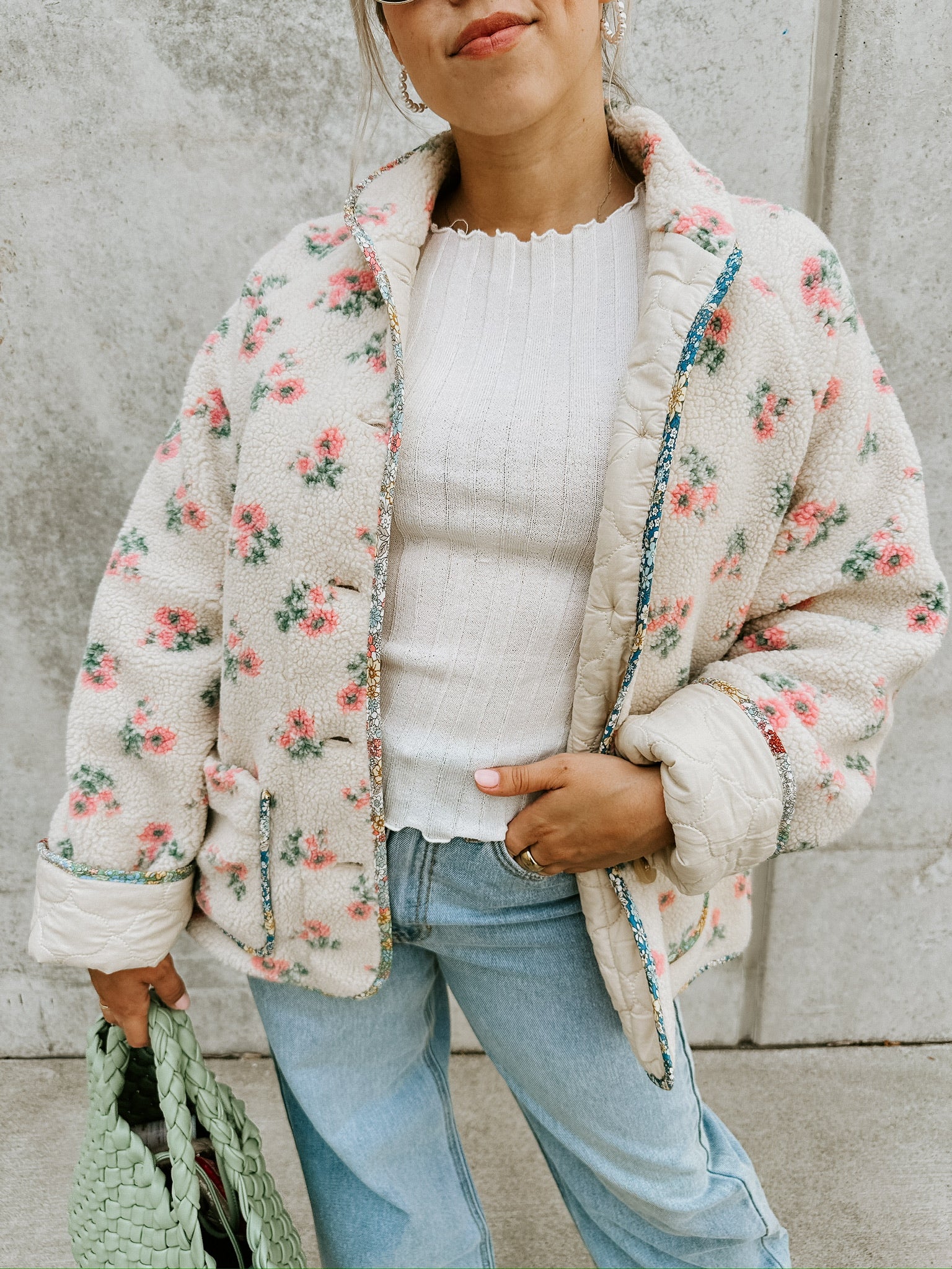 Ellie Floral Sherpa Jacket