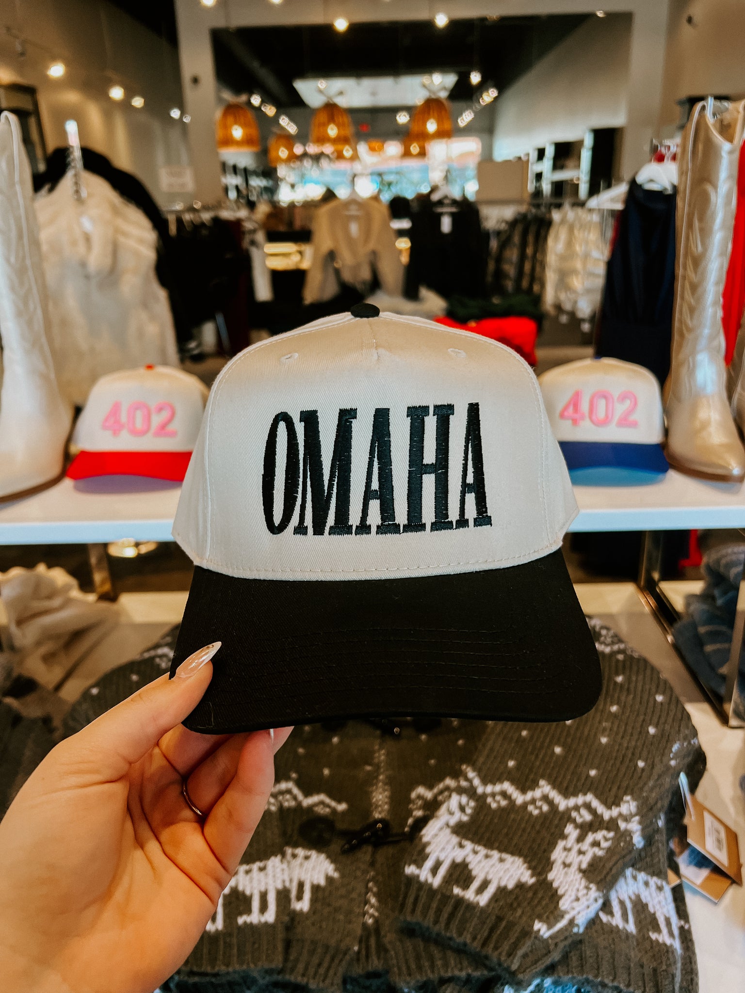 Omaha Hat- Black/Cream