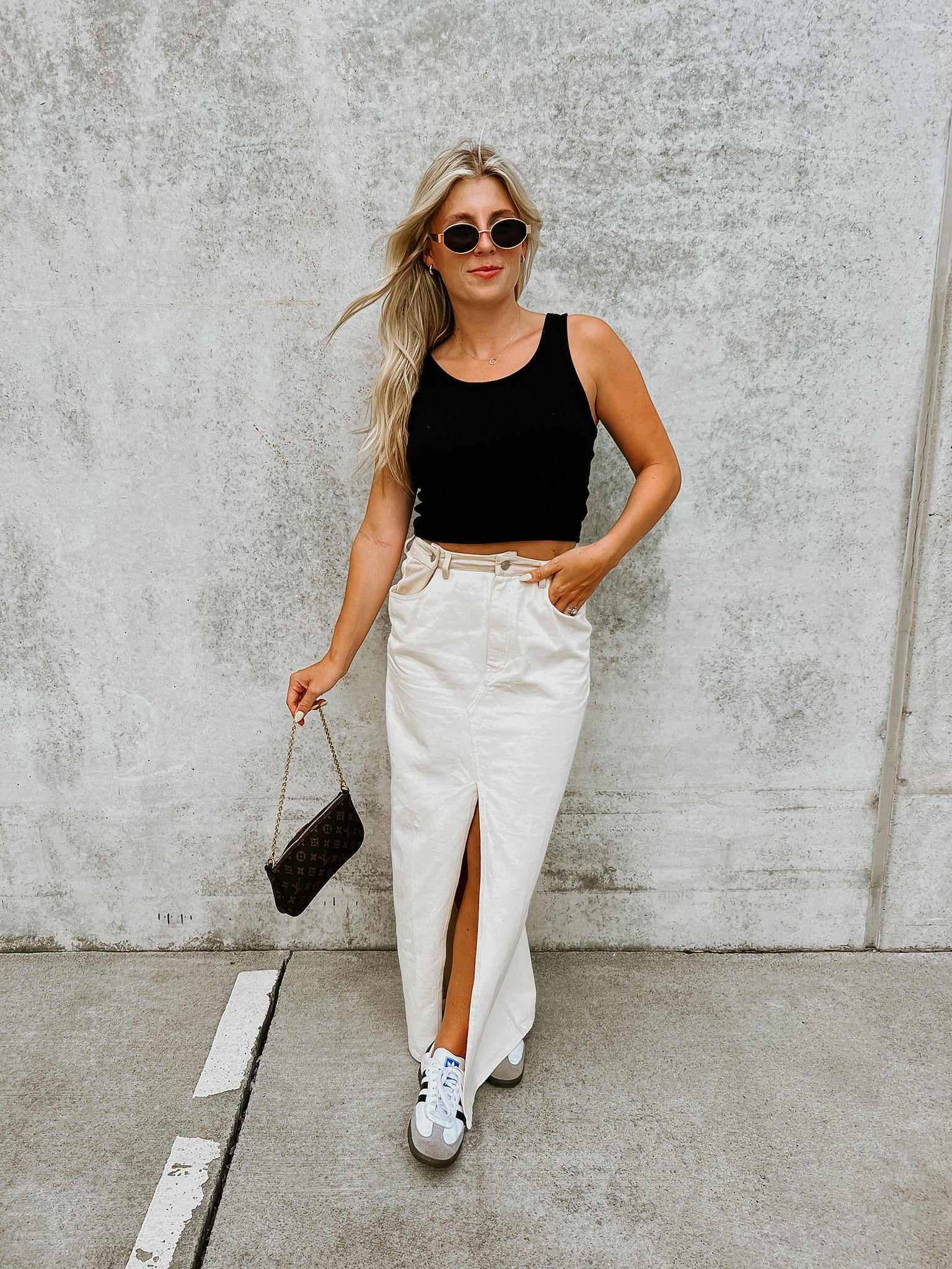 Two Tone Denim Skirt