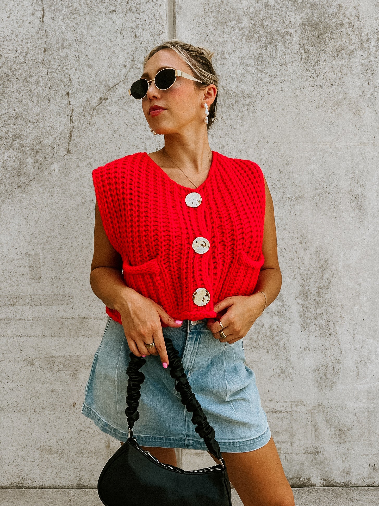 RESTOCK: Poppy Sweater Vest- Red