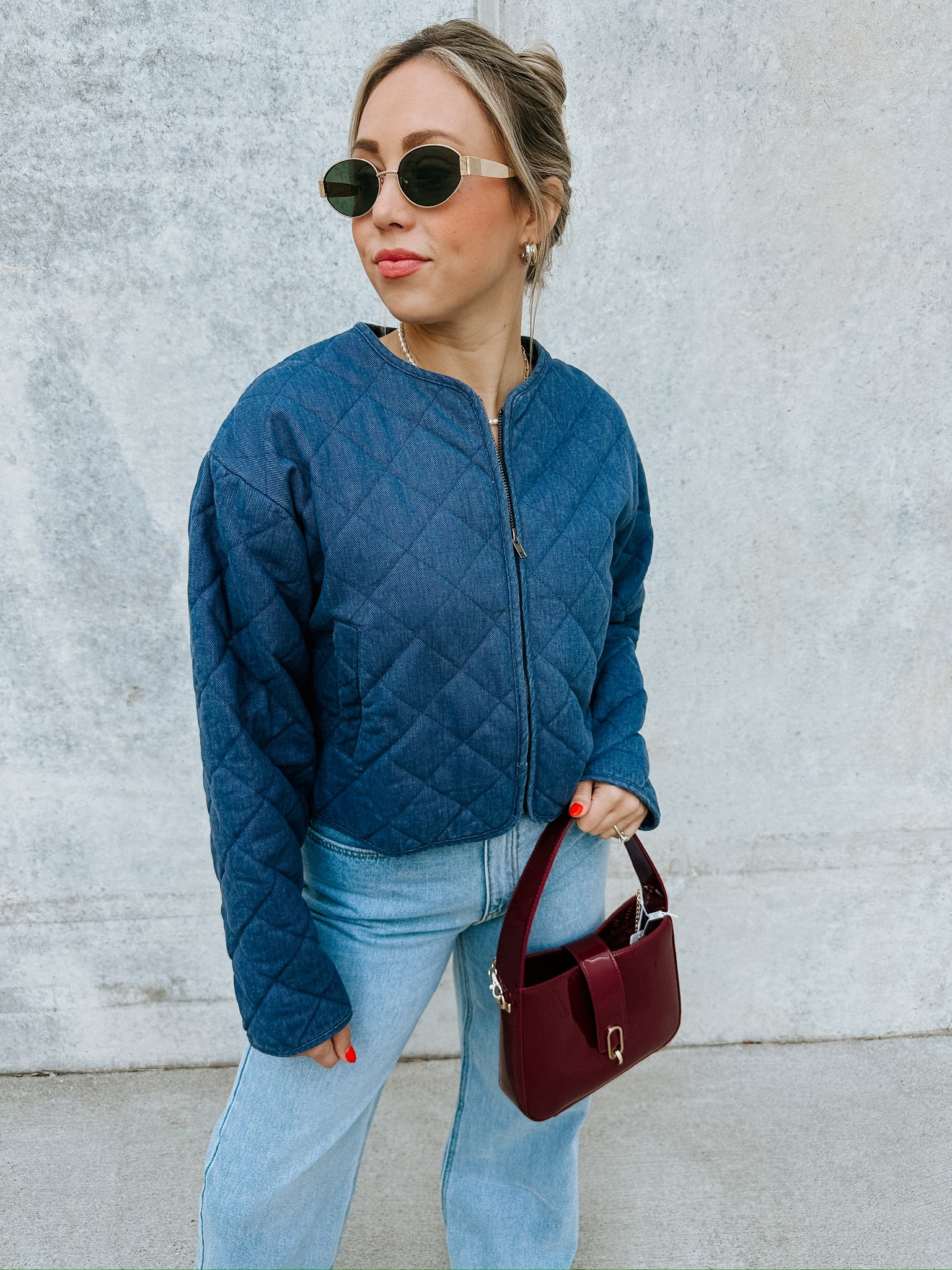 Sadie Quilted Denim Jacket