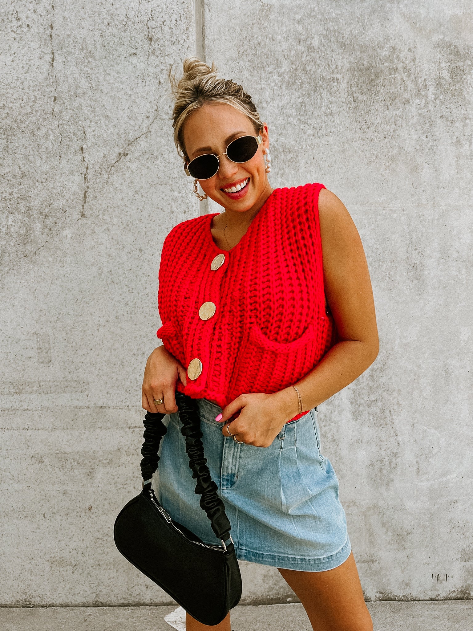 RESTOCK: Poppy Sweater Vest- Red