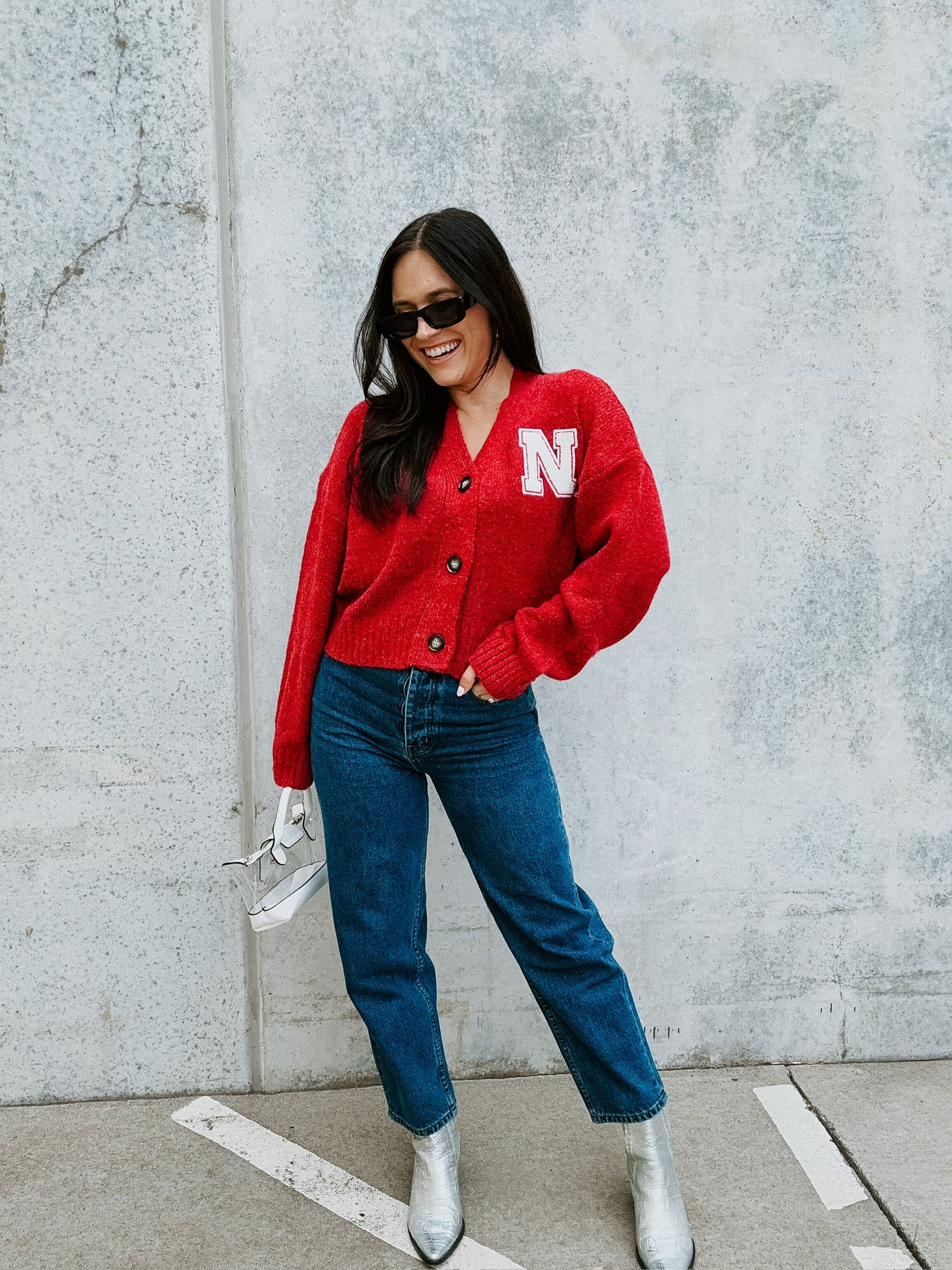 Nebraska Chenille Patch Cardigan