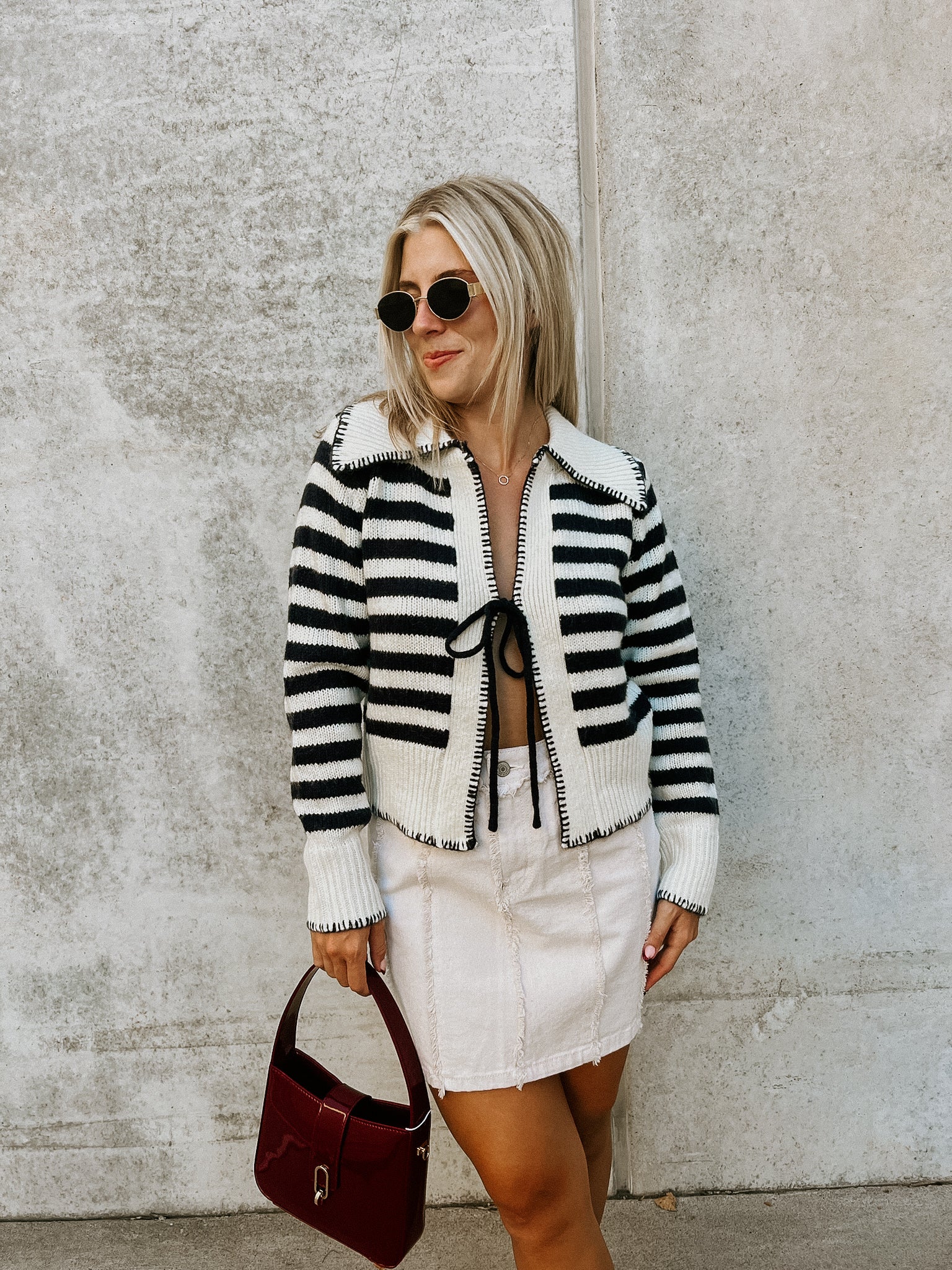 Sailor Tie Knit Cardigan