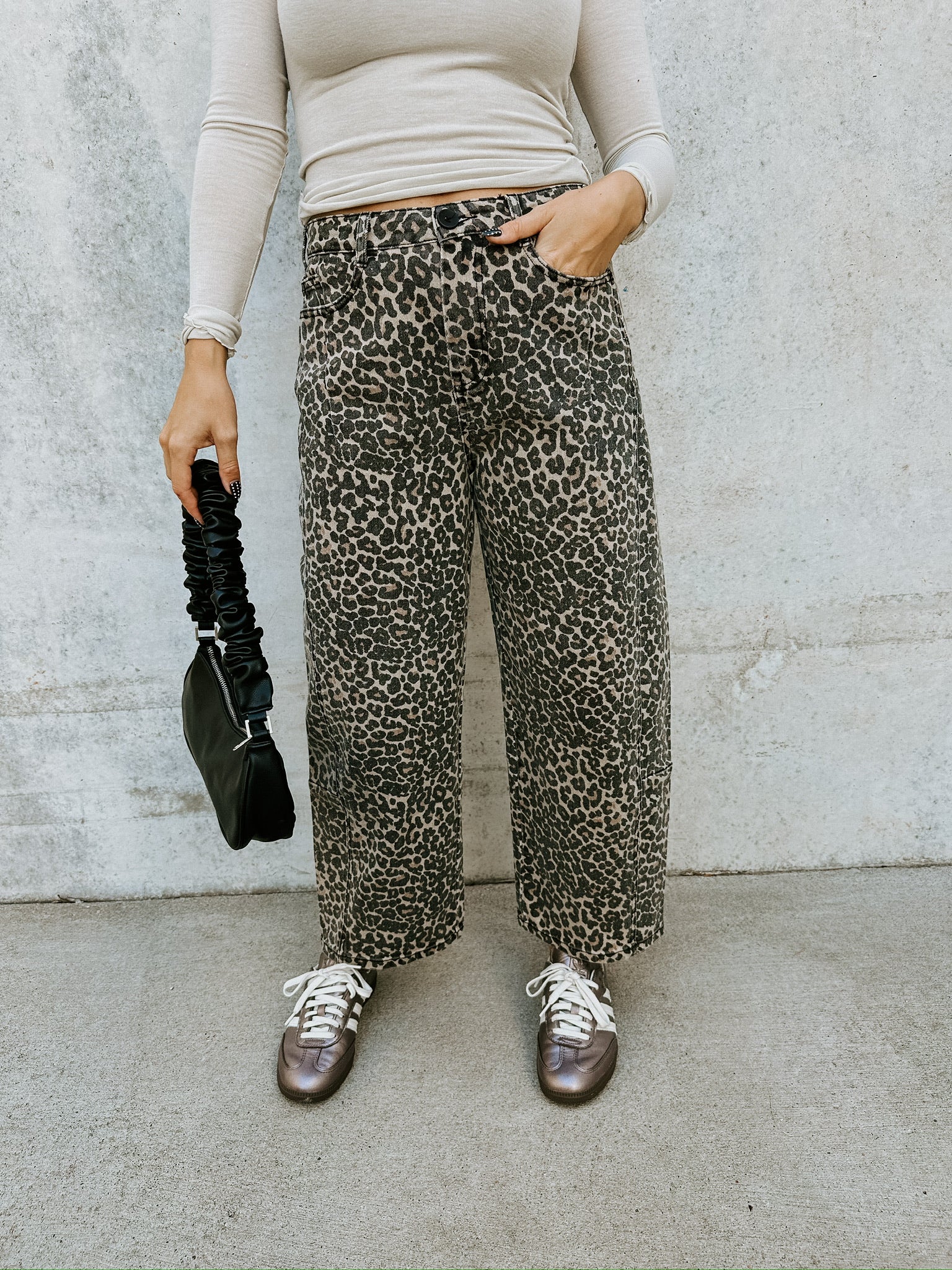 RESTOCK: Cece Leopard Barrel Pants