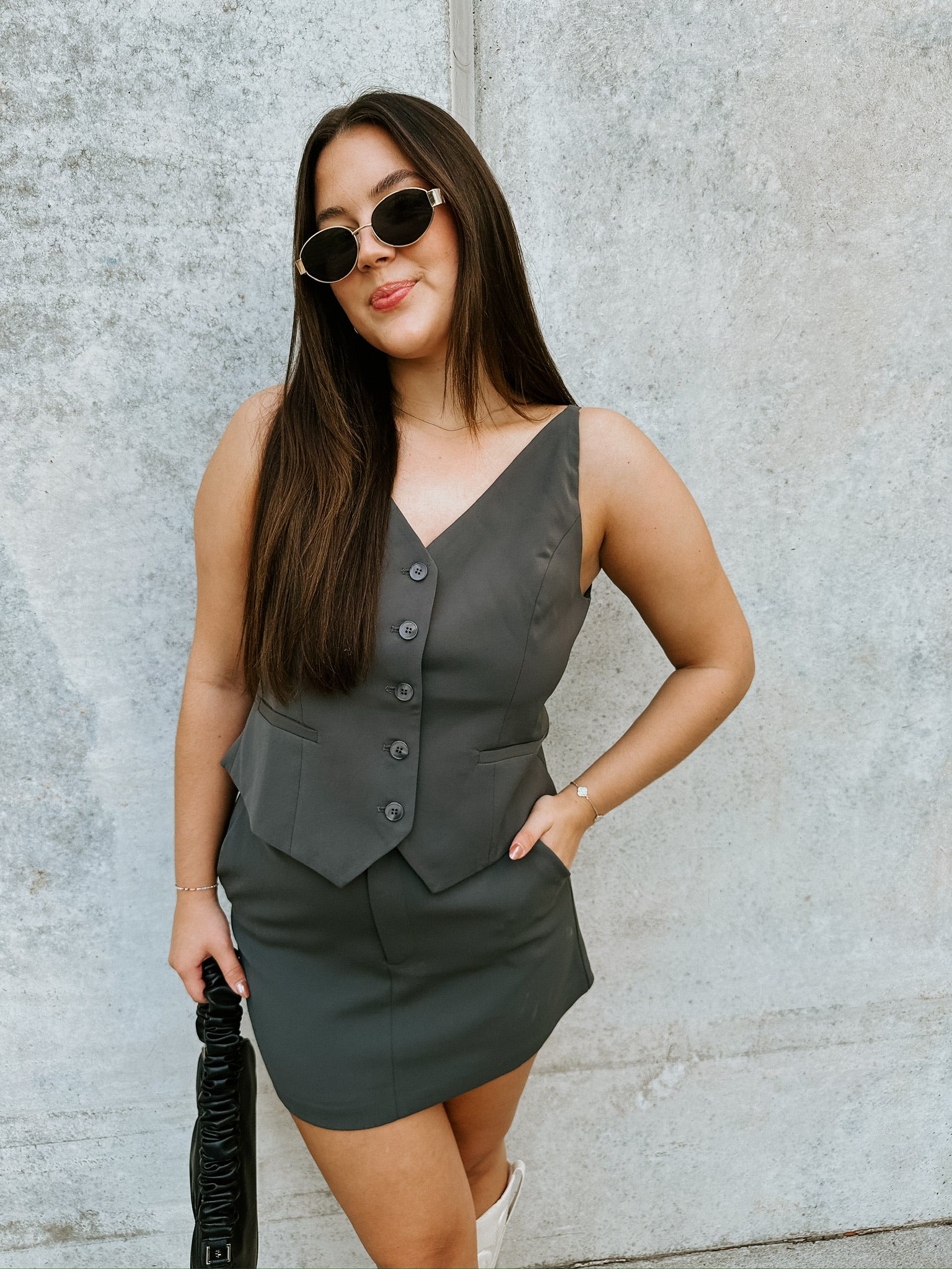 Tailored Button Up V-Neck Vest