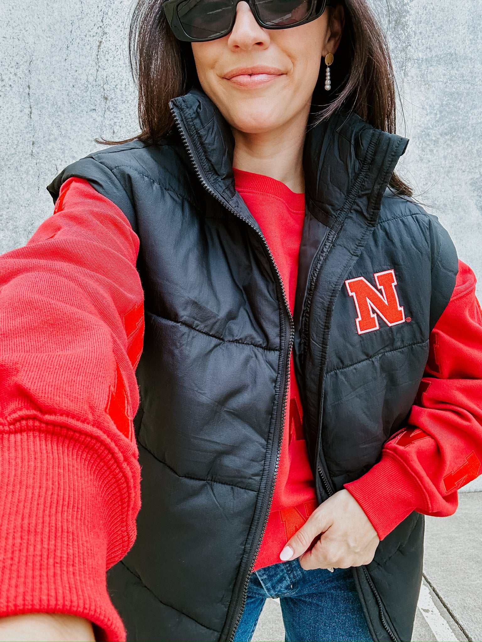 Nebraska Patch Puffer Vest