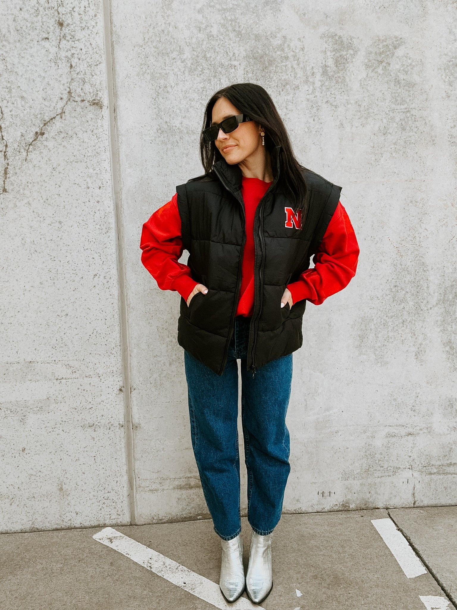 Nebraska Patch Puffer Vest