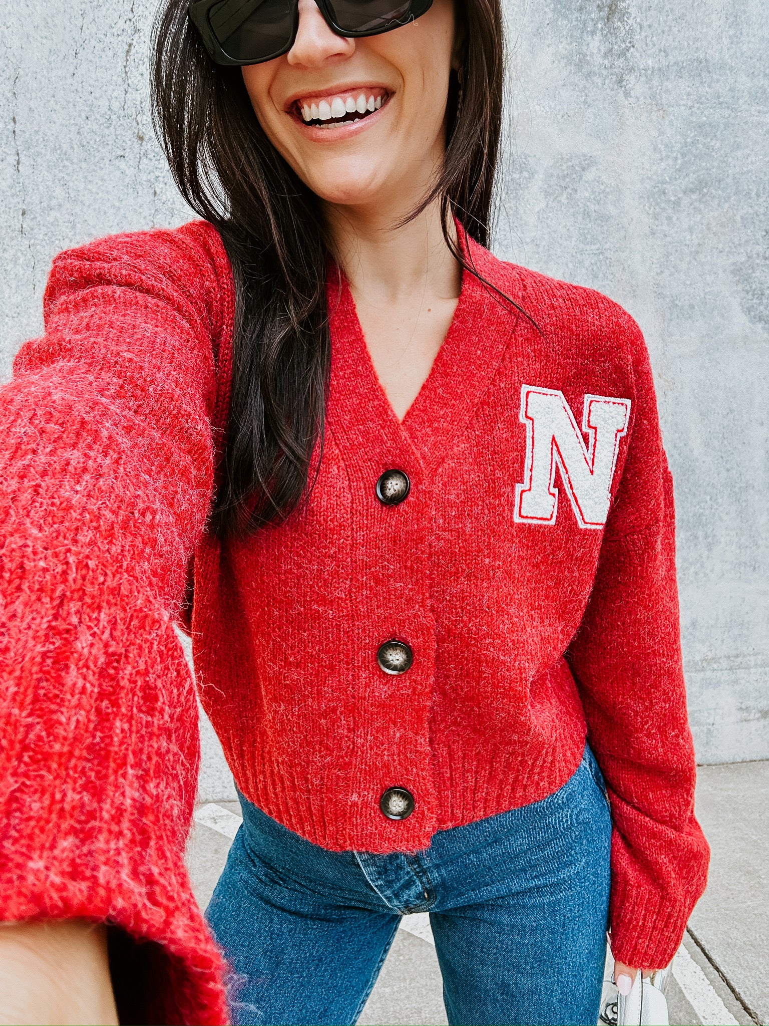 Nebraska Chenille Patch Cardigan