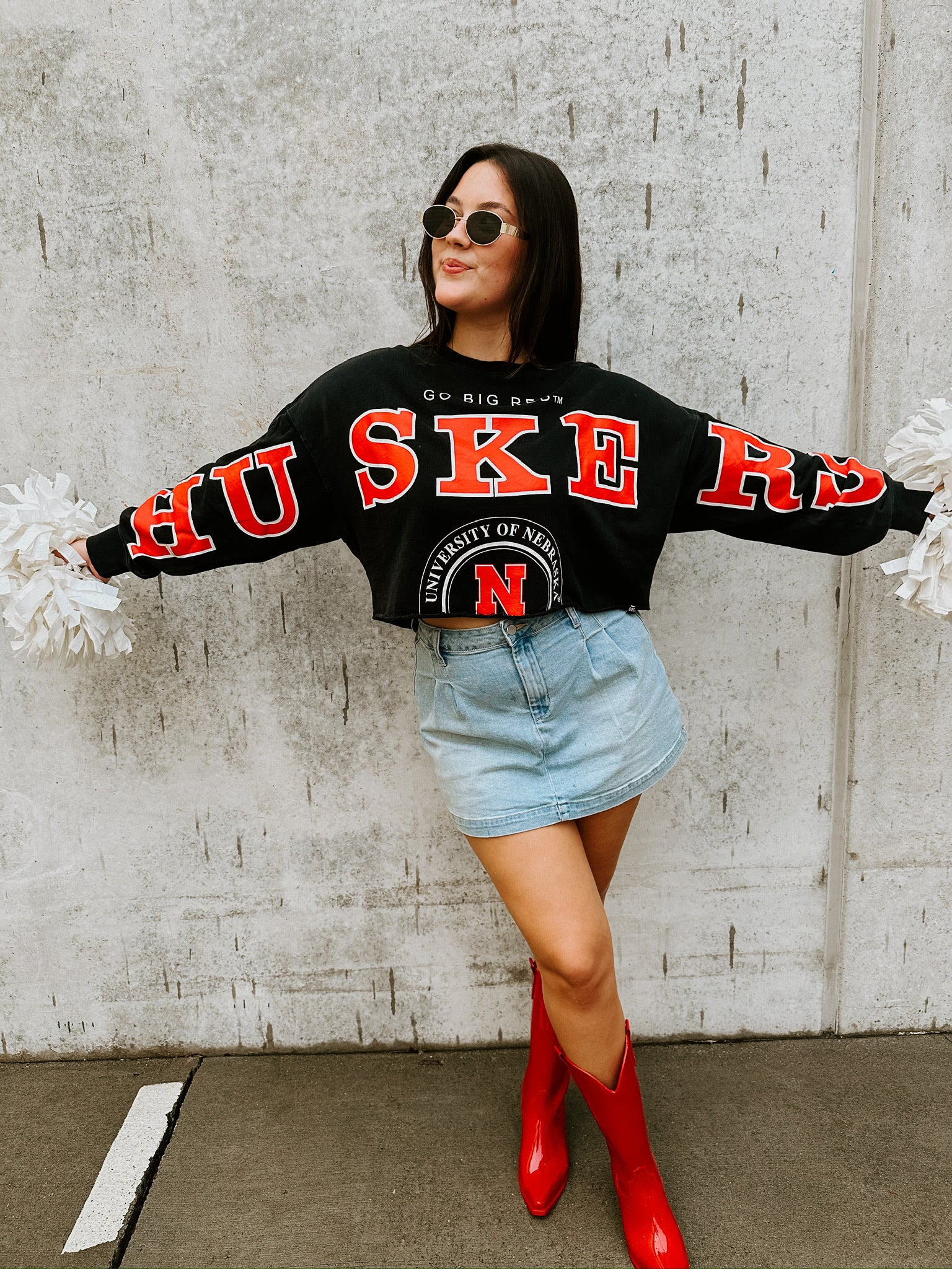 Nebraska Split Cropped Long sleeve