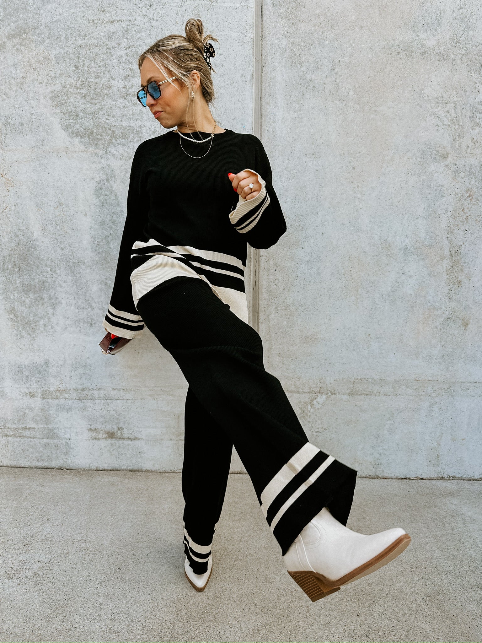 Elise Stripe Knit Pant