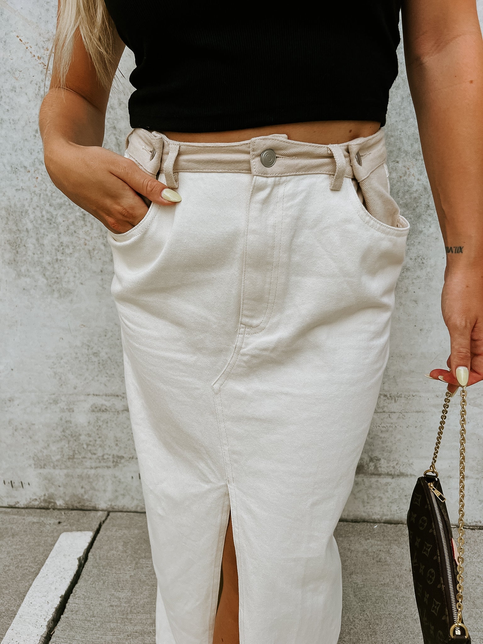 Two Tone Denim Skirt