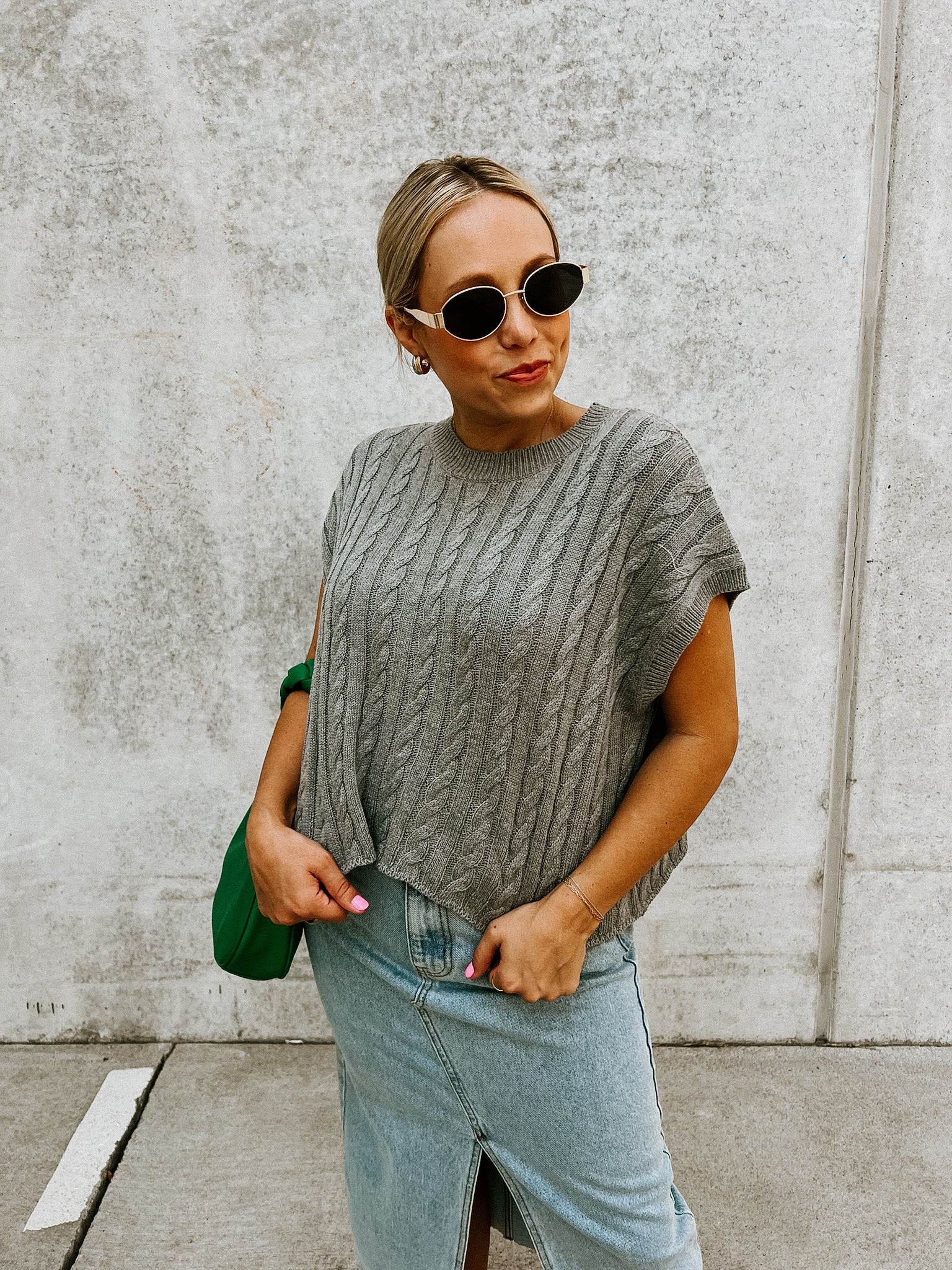 Kacey Knit Top- Grey