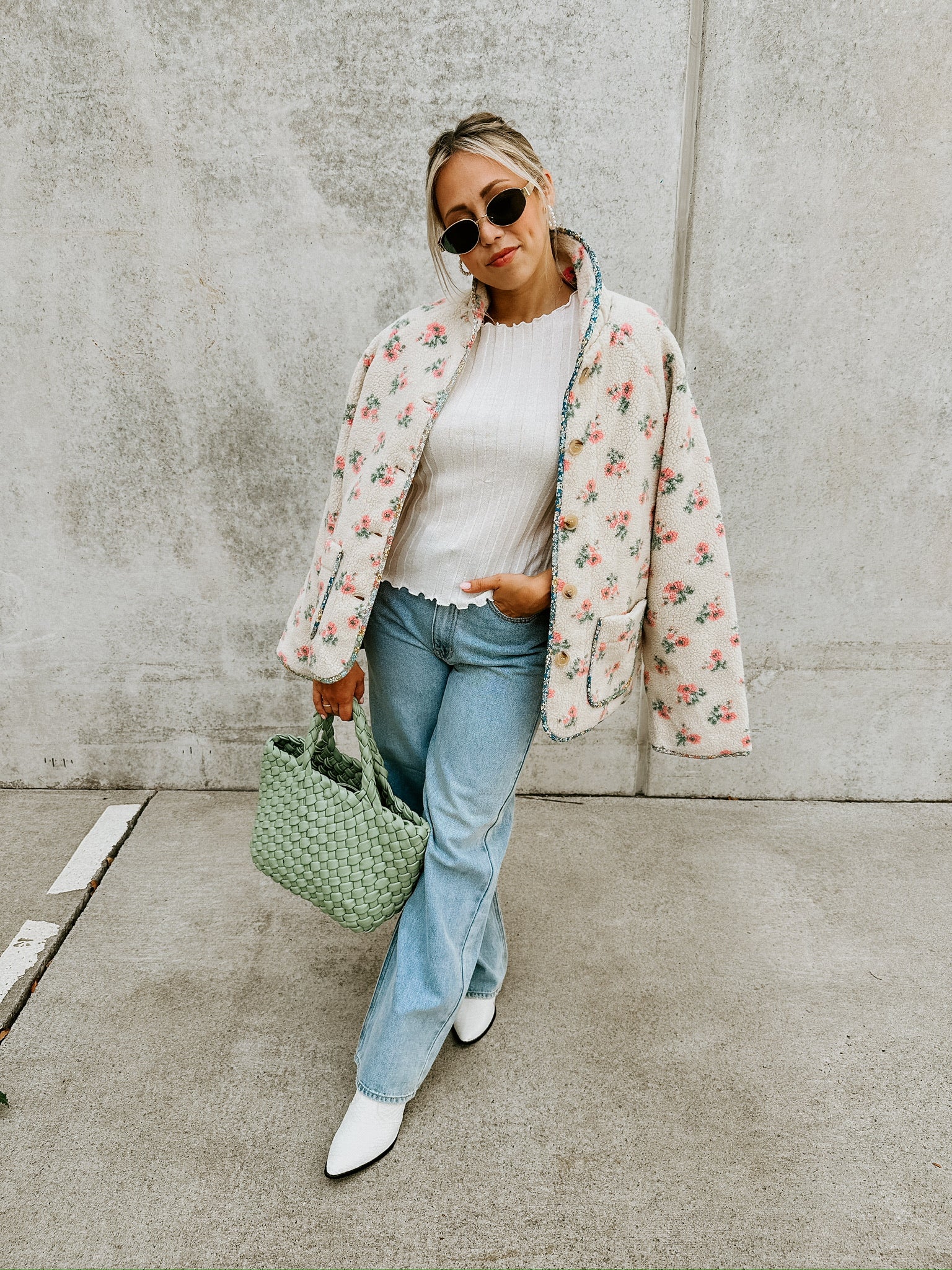 Ellie Floral Sherpa Jacket