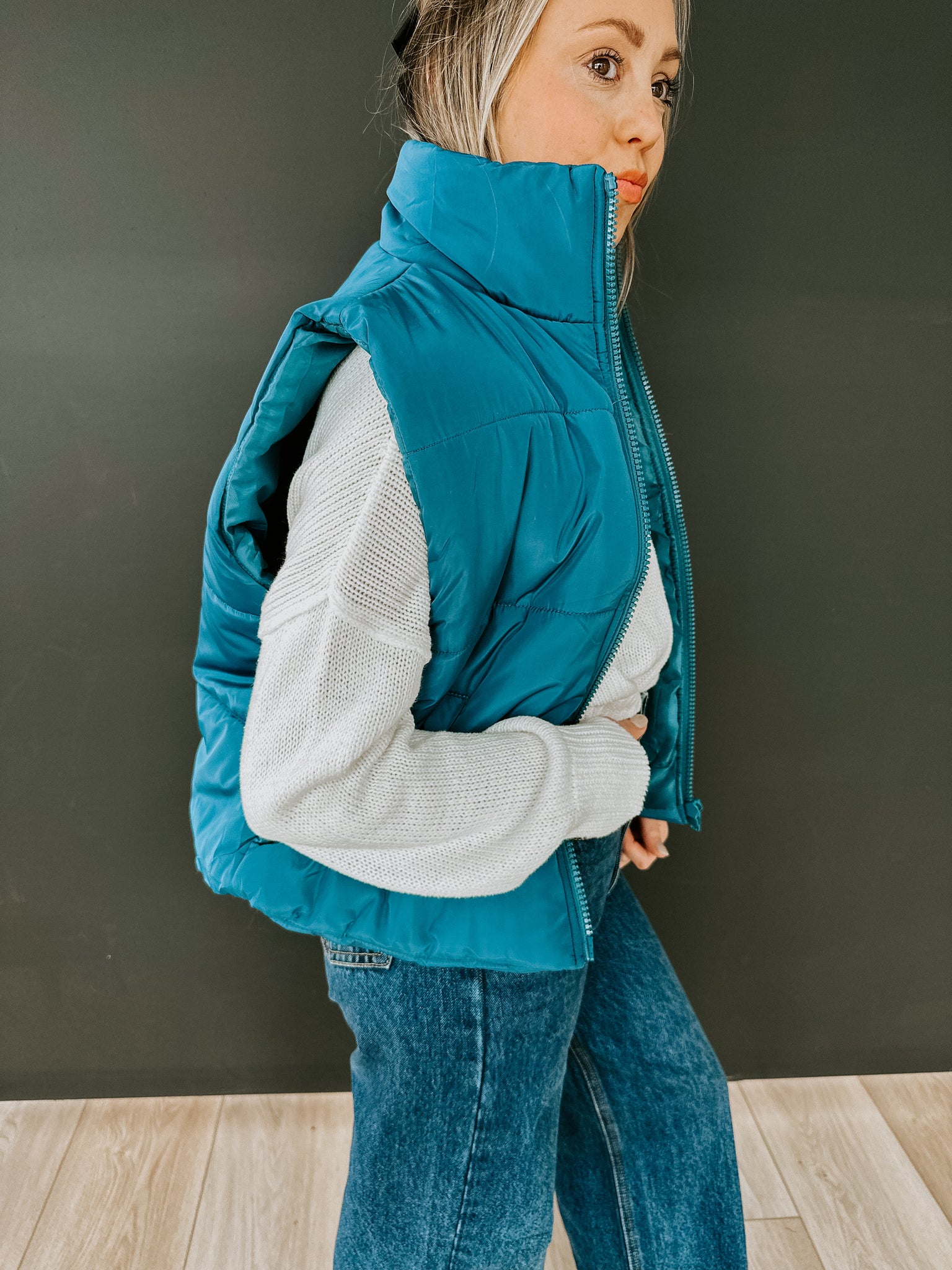 Teal Puffer Vest