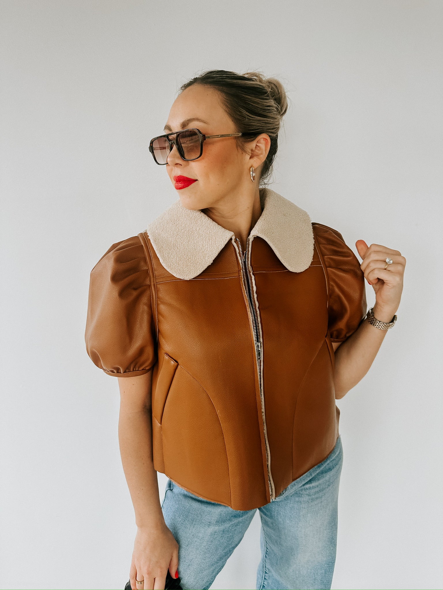 Freya Faux Leather Top