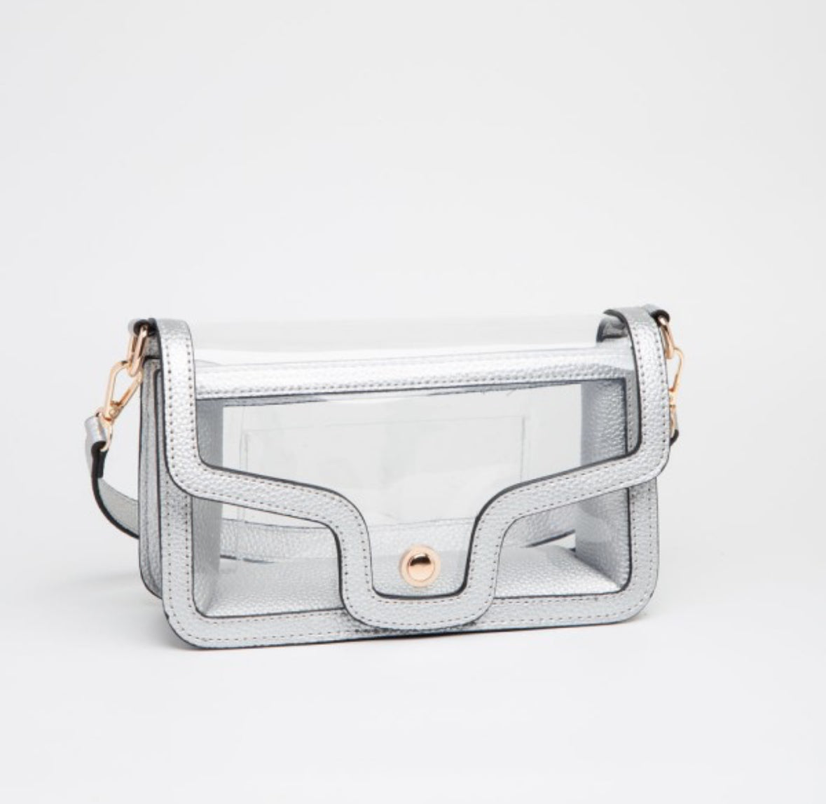 Clear Shoulder Bag- Silver