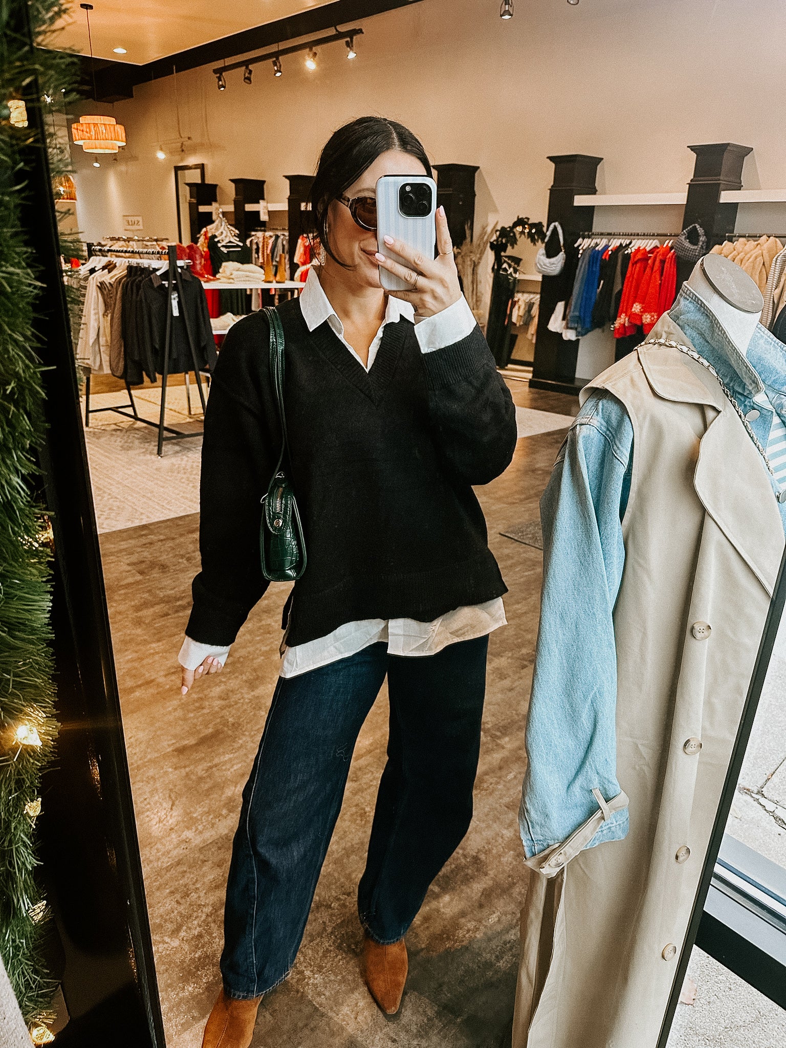 Cecilia Collared V-Neck Sweater