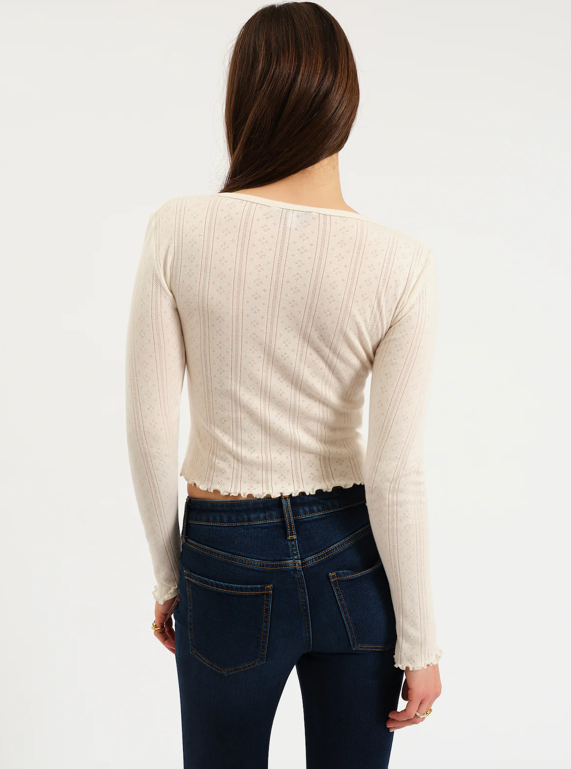 Emmie V-Neck Pointelle Henley