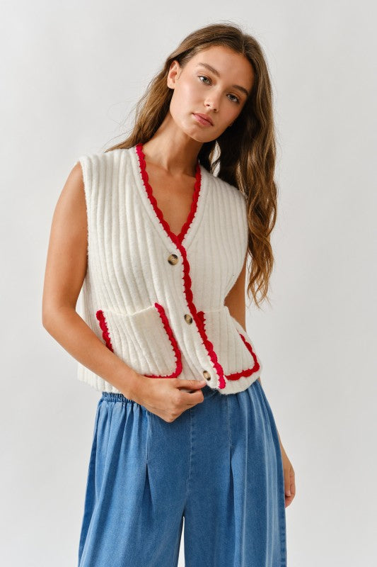 Hattie Contrast Sweater Vest
