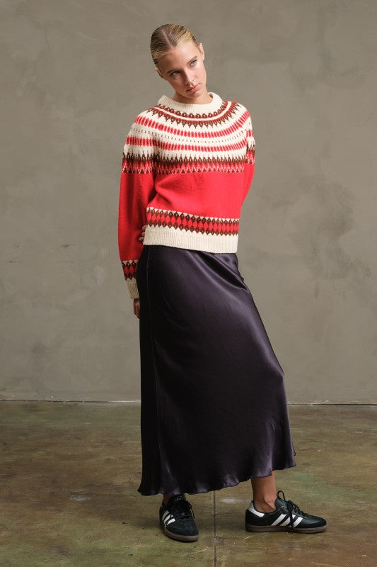 Eve Satin Midi Skirt