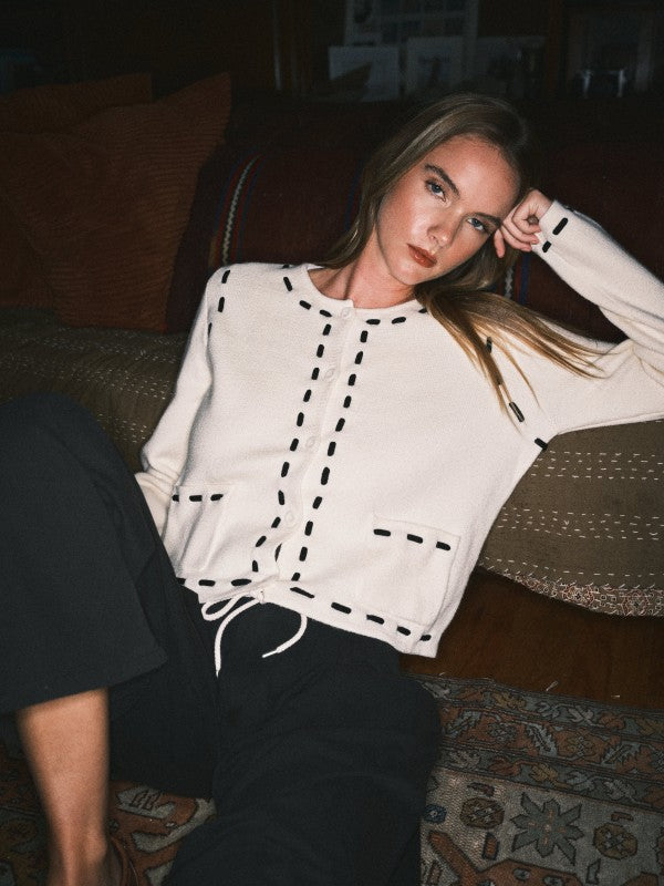 Carmen Contrast Stitch Cardigan
