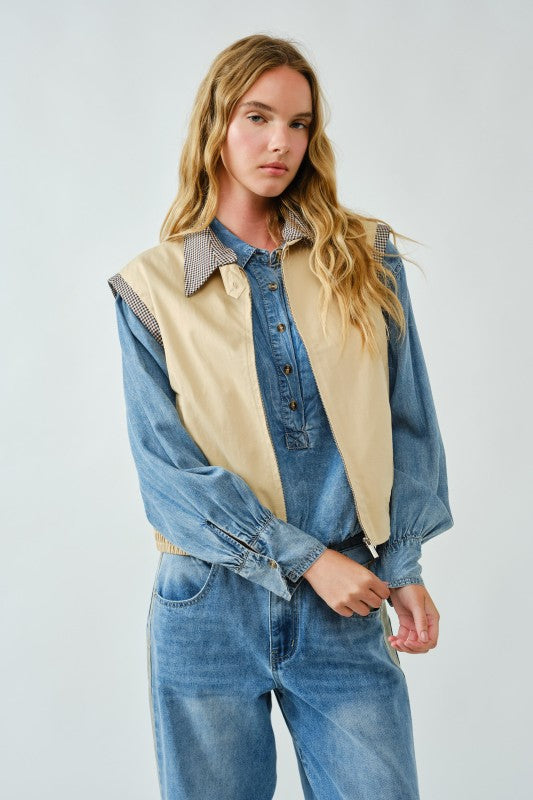 Chelsie Double Collar Vest