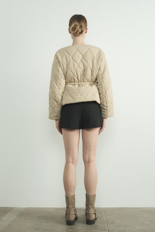 Tara Taupe Quilted Jacket