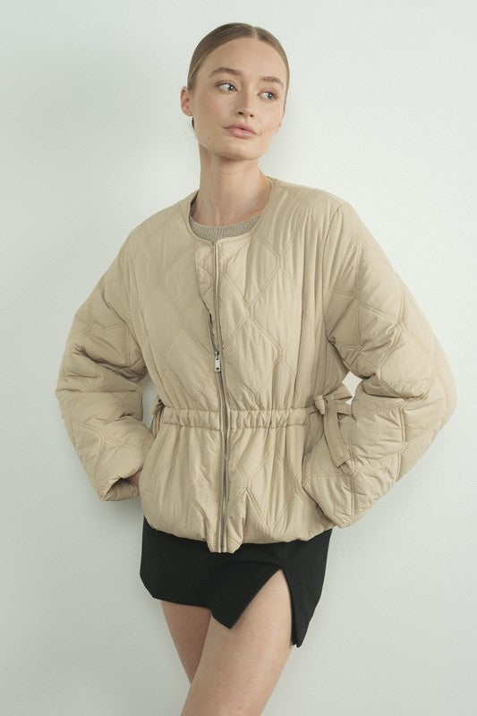 Tara Taupe Quilted Jacket