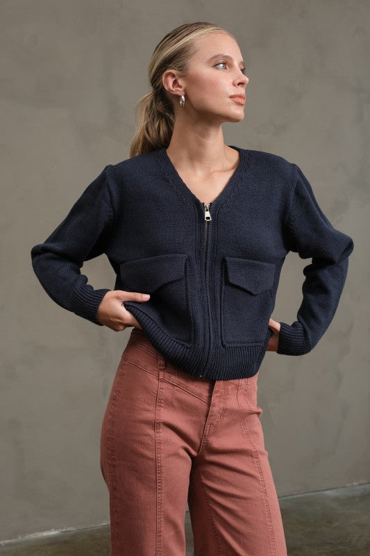 Norah Zip-Up Cardigan